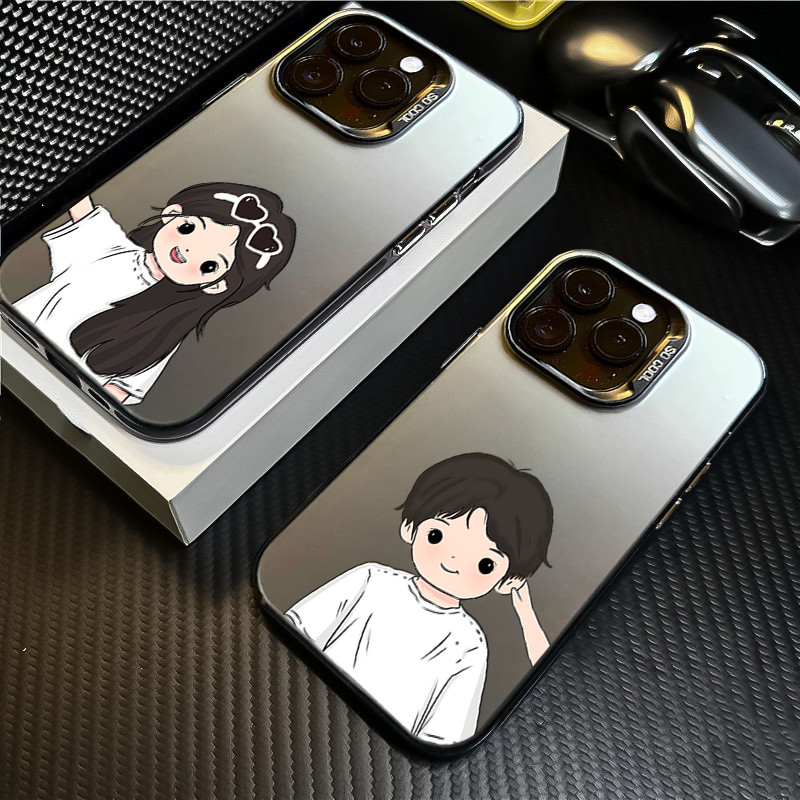 Casal Dos Desenhos Animados Menino Menina Caso De Telefone Para Samsung A56 A16 A36 A26 A06 4G A55 A54 A53 A52 5G A12 A3