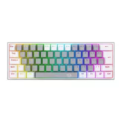 Teclado Mecanico Redragon Fizz, RGB, Switch Azul, Branco e Cinza, K617-RGB-GW-PT-BLUE