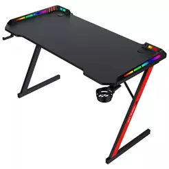 Mesa Gamer Xtrike Me DK-05, RGB, Com Suporte Para Headset e Copo, Preto