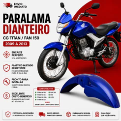 Paralama Dianteiro Honda Cg Titan Fan 150 2009 Á 2013 Azul Twister Pro Tork