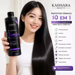 Protetor Térmico Premium KAISSARA BEAUTY 500ml 10 em 1 Capilar Finalizador Cabelo Liso Extremo