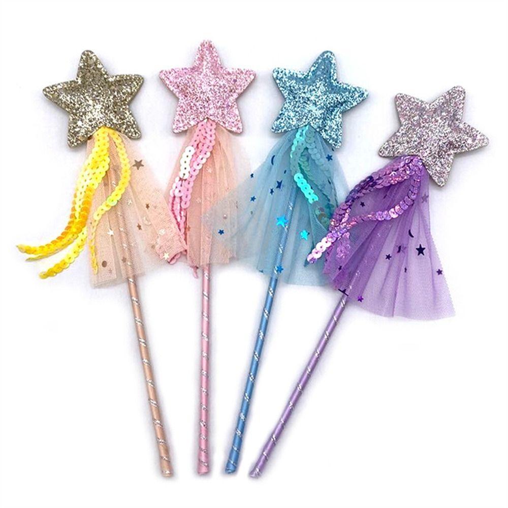  Varinha De Princesa , Para Meninas , Estrela De Cinco Pontas Fada Colorida Crianças
