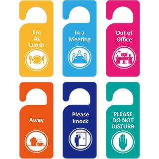 6 Peças de Placas de Sinalização para Porta "Não Perturbe", Sinalização de Reunião Dupla Face para Porta de Escritório, 