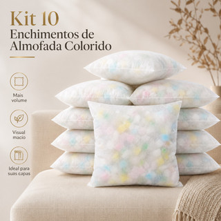 Kit 10 Almofadas Sofá Enchimento de Espuma Refil Almofada Espuma 45x45cm - ENVIO FULL