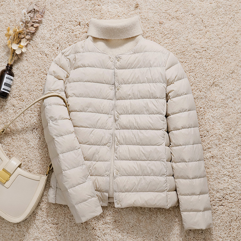 [Novo produto] Jaqueta leve feminina forro curto em torno do pescoço roupa interna roupa externa fina roupas femininas j
