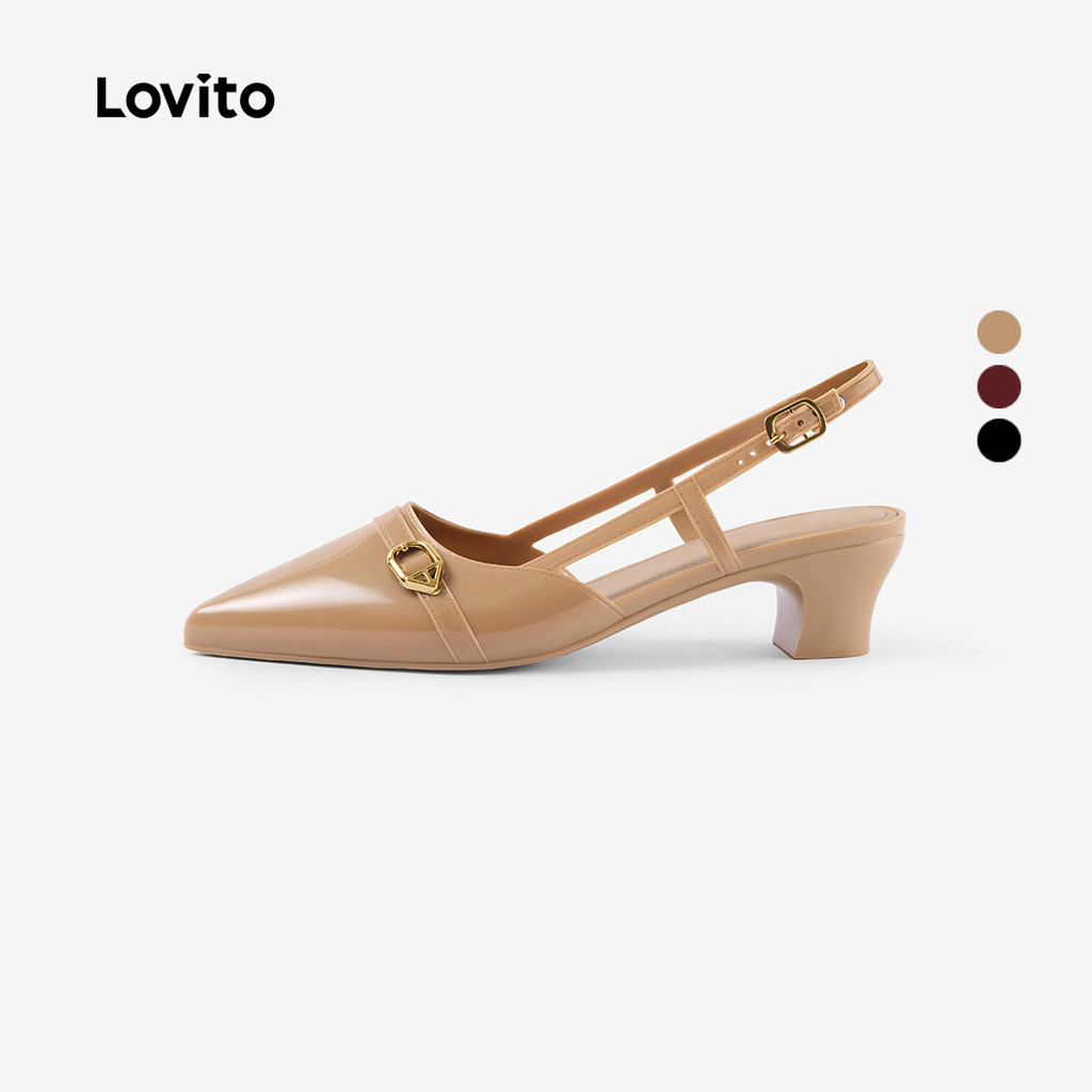 (New Arrival) Lovito Sapatos De Salto Casual Para O Escritório Estilo Coreano Si
