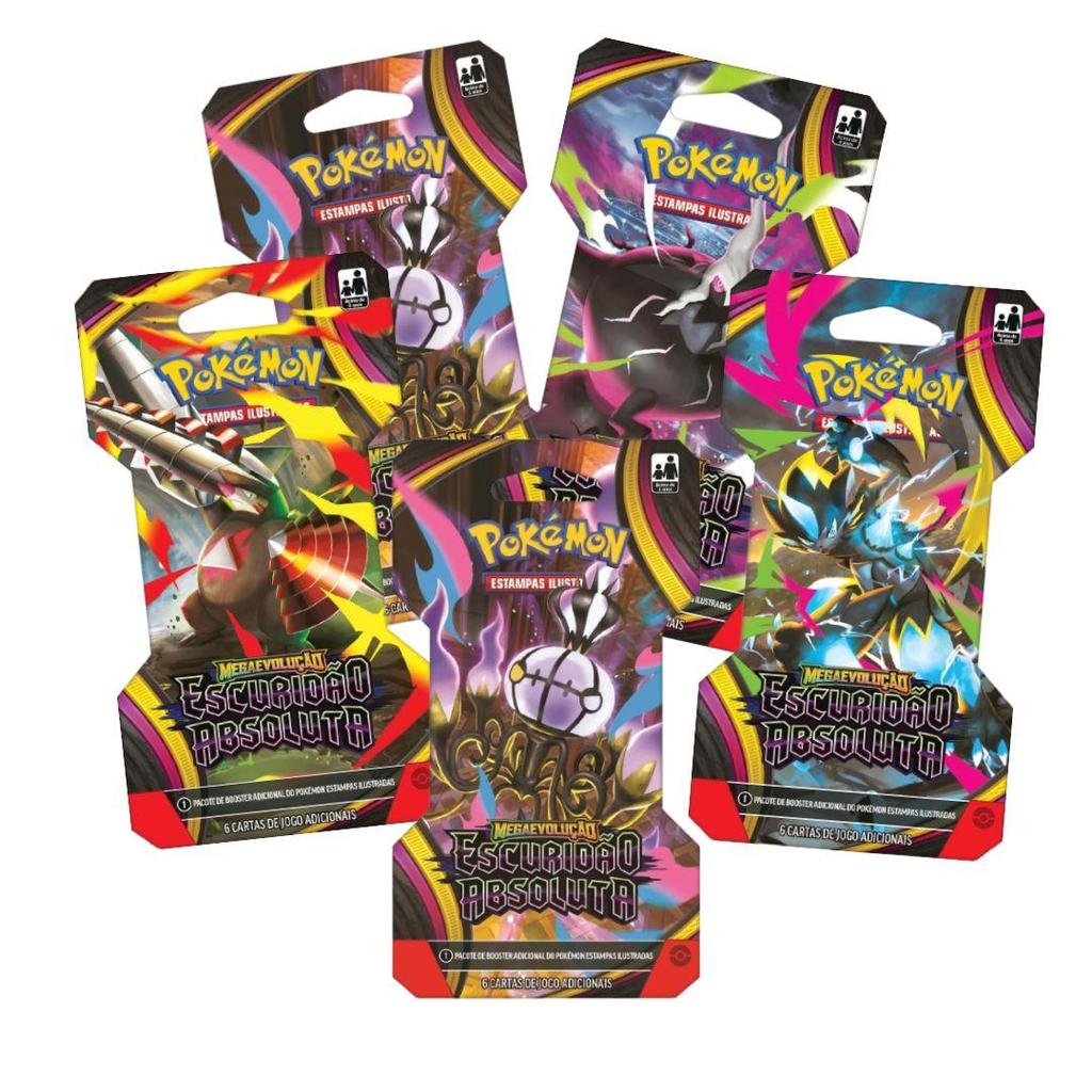 Kit 5 Envelopes Pokémon Blister Escuridão Absoluta - ME05