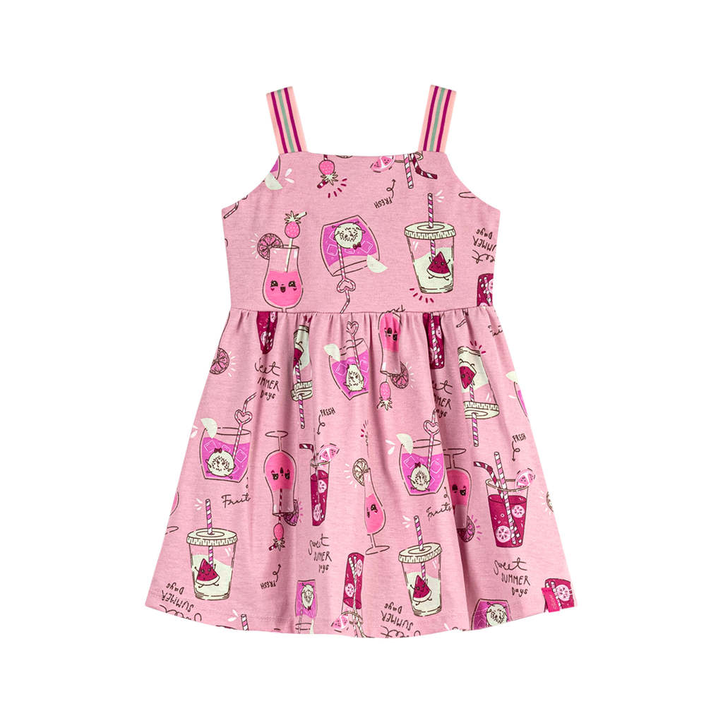 Vestido Infantil Menina Estampa Fresh Elian Rosa — imagem 2 de 2