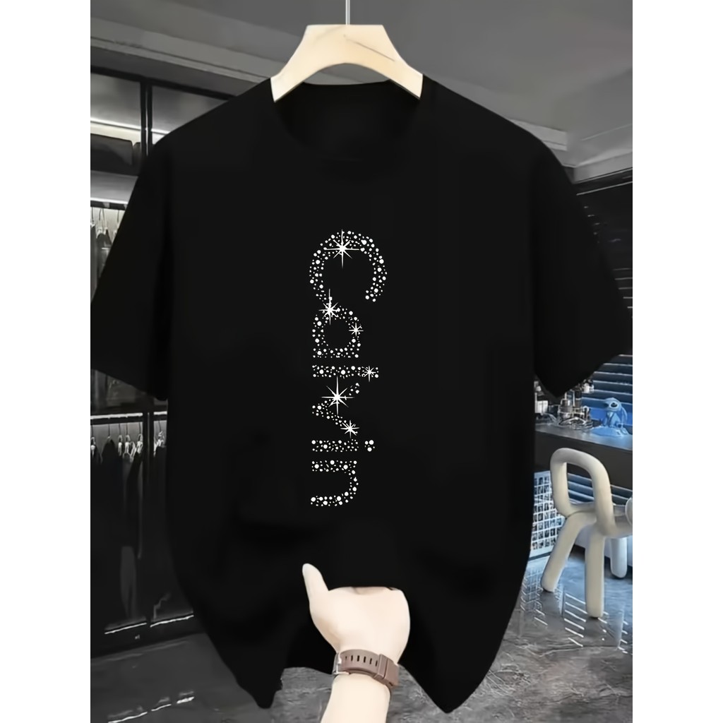 Camiseta Masculina Feminina Estampa Letra Vertical Camiseta Casual Confortável