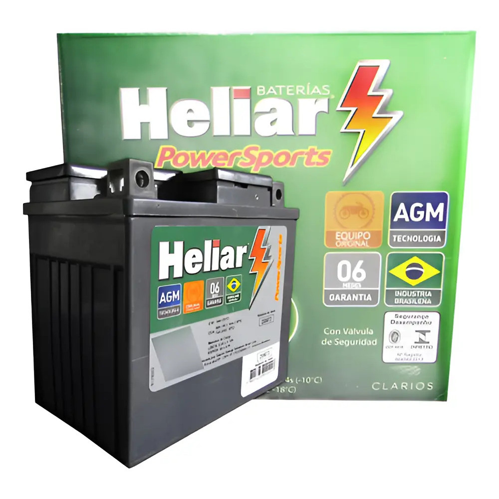 Bateria Heliar Htz6l 12v 5ah Moto Honda Fan Bros Xre 125/150