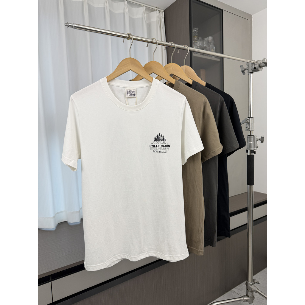 Pedido HK!Confortável respirável! Camiseta masculina de comércio exterior verão retrô estampada lavada Casual esportiva 