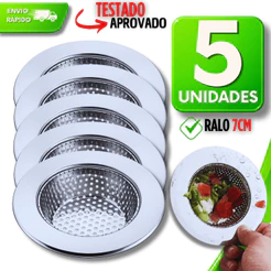 Kit Ralo Ralinho Pia Aço Inox 7Cm Resistente Evita Sujeira e Entupimentos a Pia Encanamento Qualidades