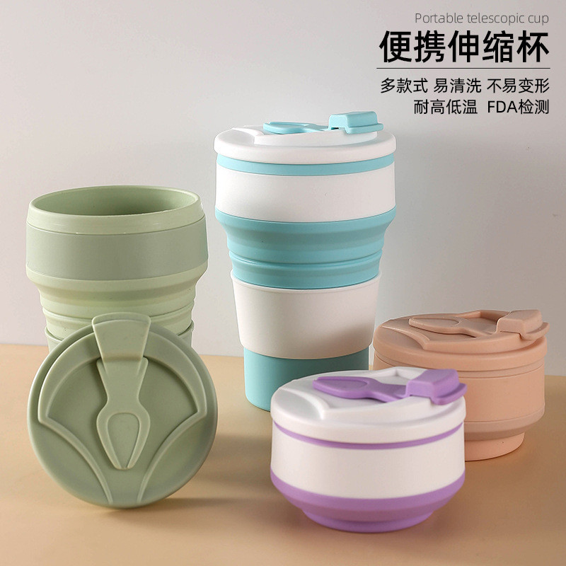 Copo de Água Dobrável de Silicone Criativo para Viagens ao Ar Livre, Copo Esportivo Portátil, Caneca de Presente, Copo d