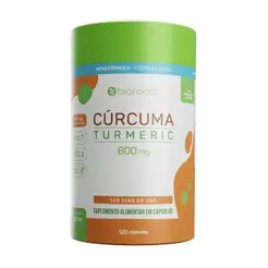 Cúrcuma Turmeric 600mg com 120 Cápsulas - Bioroots