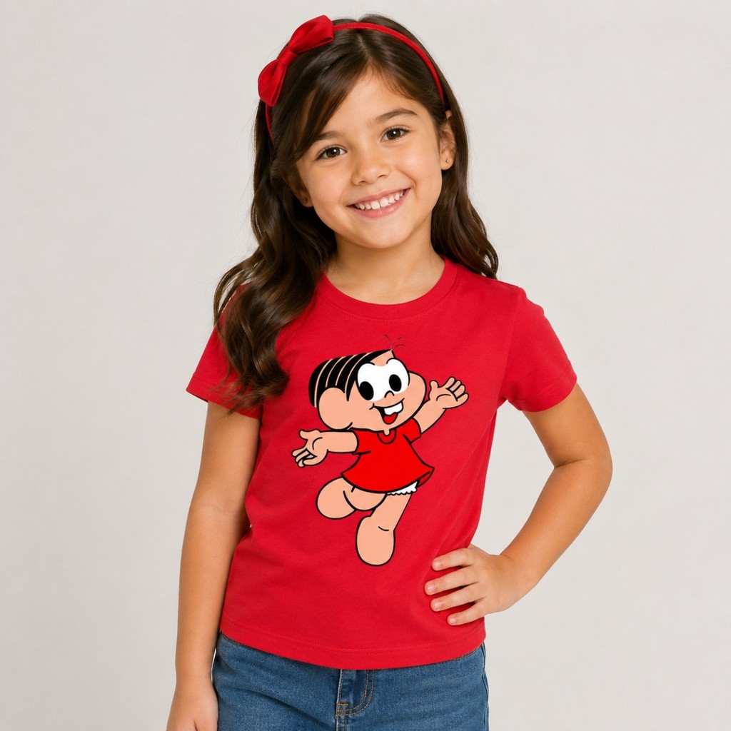 Camiseta Infantil Personagens Divertidos Menino e Menina – Estampada Manga Curta Casual