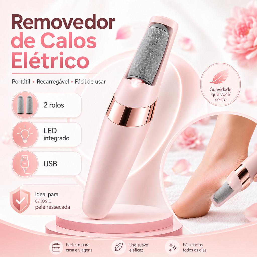 Lixador de Pé Elétrico Lixa Lixadeira Elétrica De Pé Calcanhar Recarregável Removedor Calos Esfoliador Pele Morta