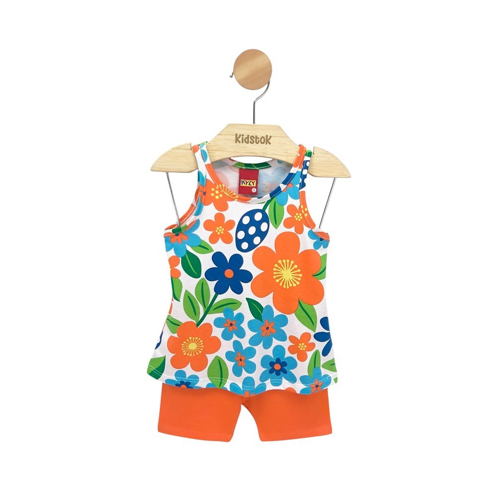 Conjunto Menina Blusa e Bermuda Cotton Floral - Kyly