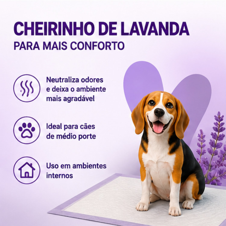 Tapete Higiênico Mozão Premium Lavanda Cães 80x60 30un — imagem 2 de 2