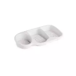 Porta Detergente 3 Divisórias Organizador Pia Esponja Sabão Liquido Branco Plasútil