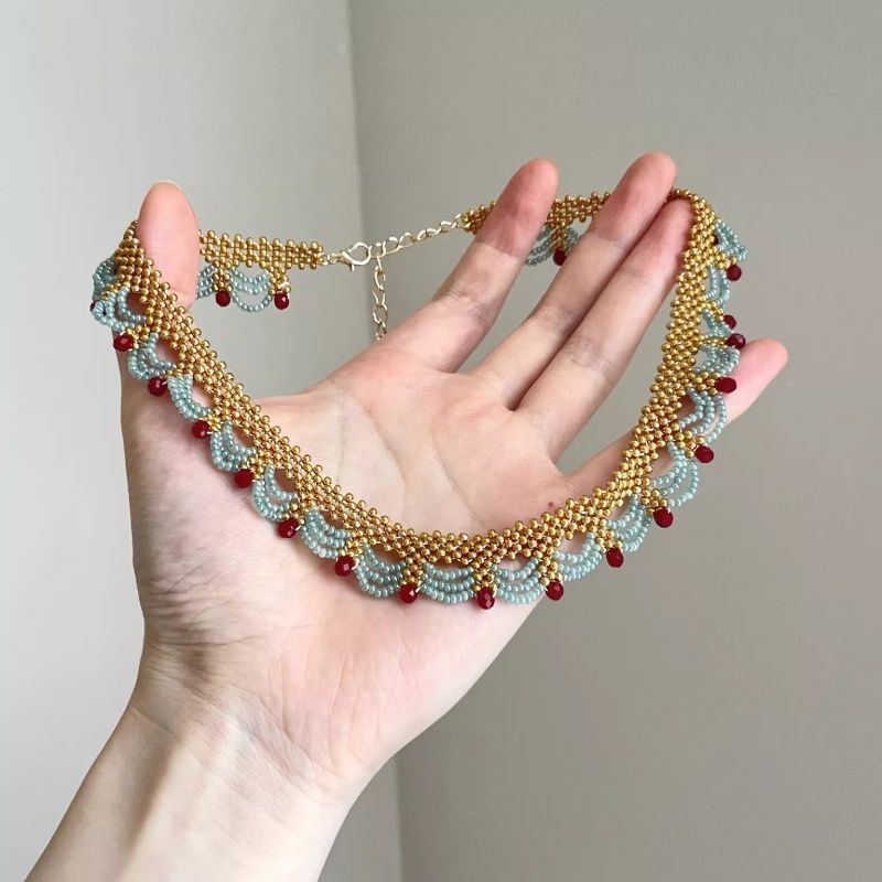 Colar de cristal Vintage colar de pérolas estilo chinês Retro gargantilha colar feminino nova corrente de clavícula de r