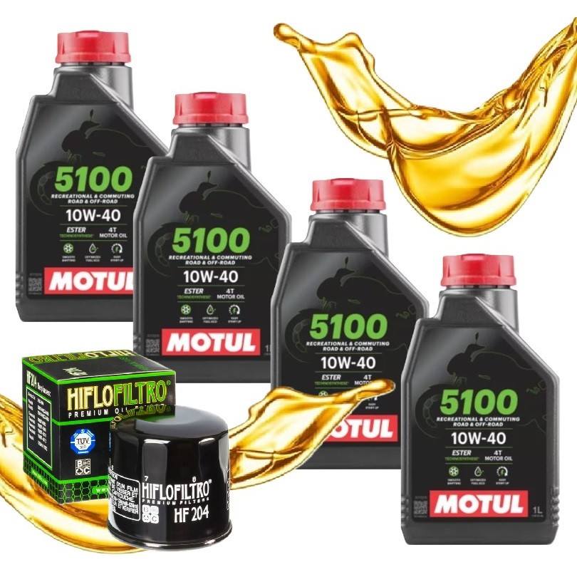 Troca de Óleo Triumph Tiger 800 Motul 5100 10w40 4 Litros + Filtro Hiflo Hf204