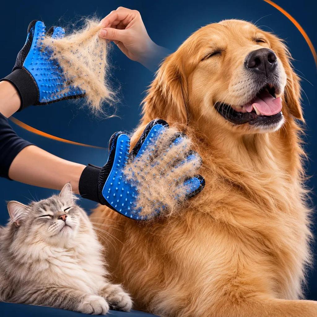 Luva Tira Pelo de Gato Cachorro Nano Magnética - Escova Pet Removedor Massageadora