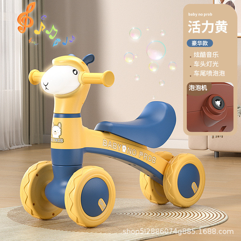 Carro de equilíbrio infantil sem pedais 1-3 anos de idade scooter infantil scooter bebê Walker quatro rodas