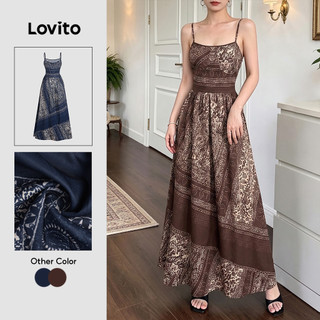 Lovito Vestido Elegante Boho Com Zíper E Drapagem Estampa Floral Para Primavera/Verão L197AD113