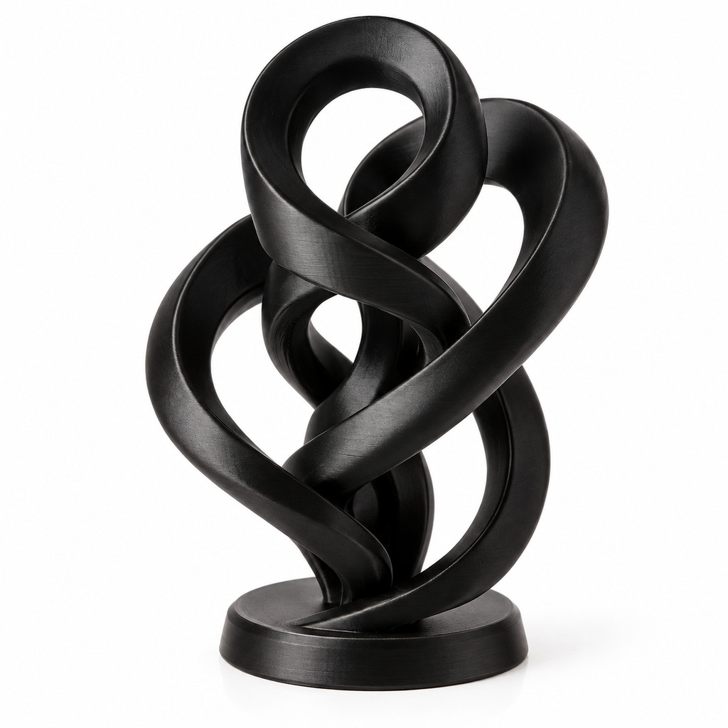 Escultura Abstrata Torção Infinita Decorativa Moderna para Sala Aparador Escritório