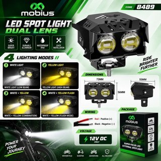 Lâmpada De Tiro De 2 Olhos CAHAYA MATA LED Projetor De Carro Branco Luz Amarela UNIVESAl Todas As Motocicletas 8489