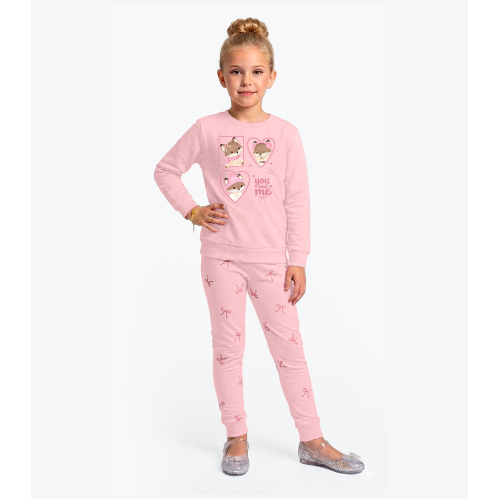 Conjunto Blusão Com Legging Menina Rovi Kids Rosa