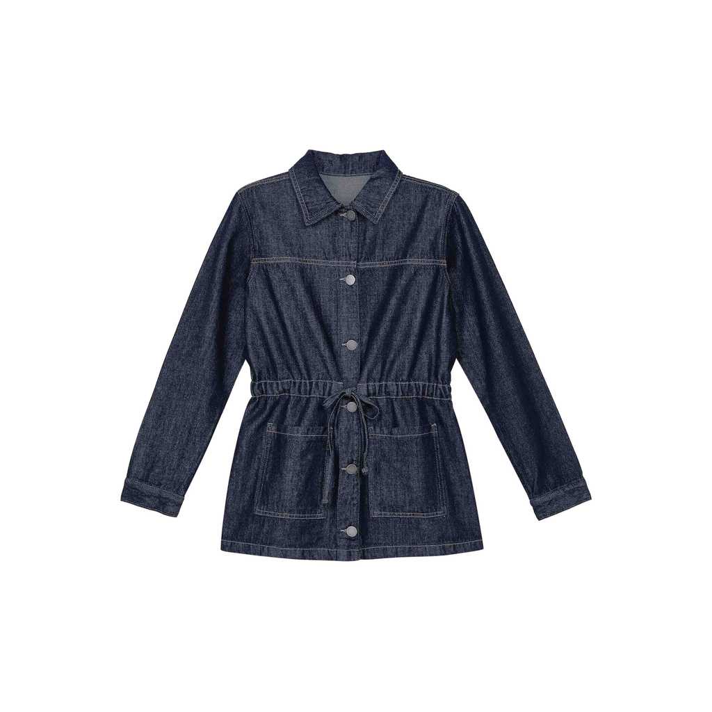 Parka Alongada Feminina Jeans Marialícia Azul — imagem 2 de 2
