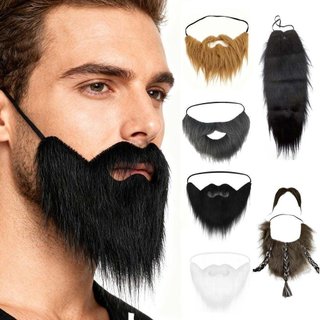 [Adereços de Barba Longa, Barba Falsa Realista e Natural, Máscara de Pirata Simulada Macia e Fácil de Usar]