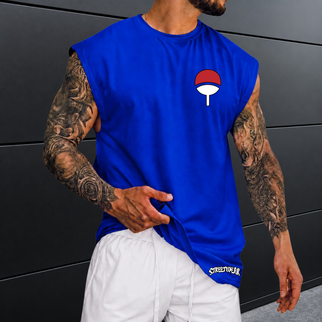 Regata Machão Oversized 100% Algodão Camiseta Cavada Anime Desenho Streetwear Praia Academia Passeio