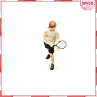 [Lswbd] Jogador De Tênis Em Miniatura Com Raquete Pintada Figura De Detalhada