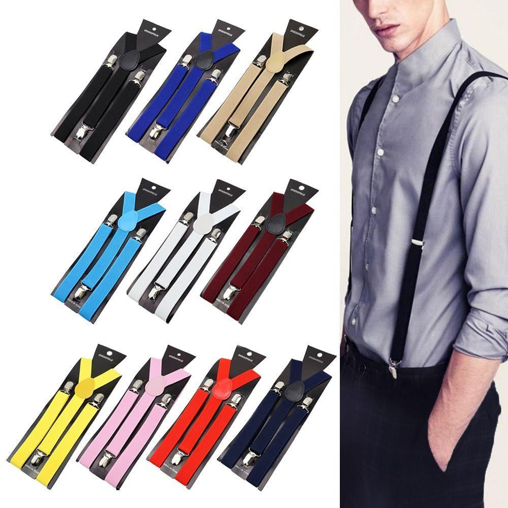 Suspensórios Unissex De Couro Masculino Feminino Moda Alças Ajustáveis