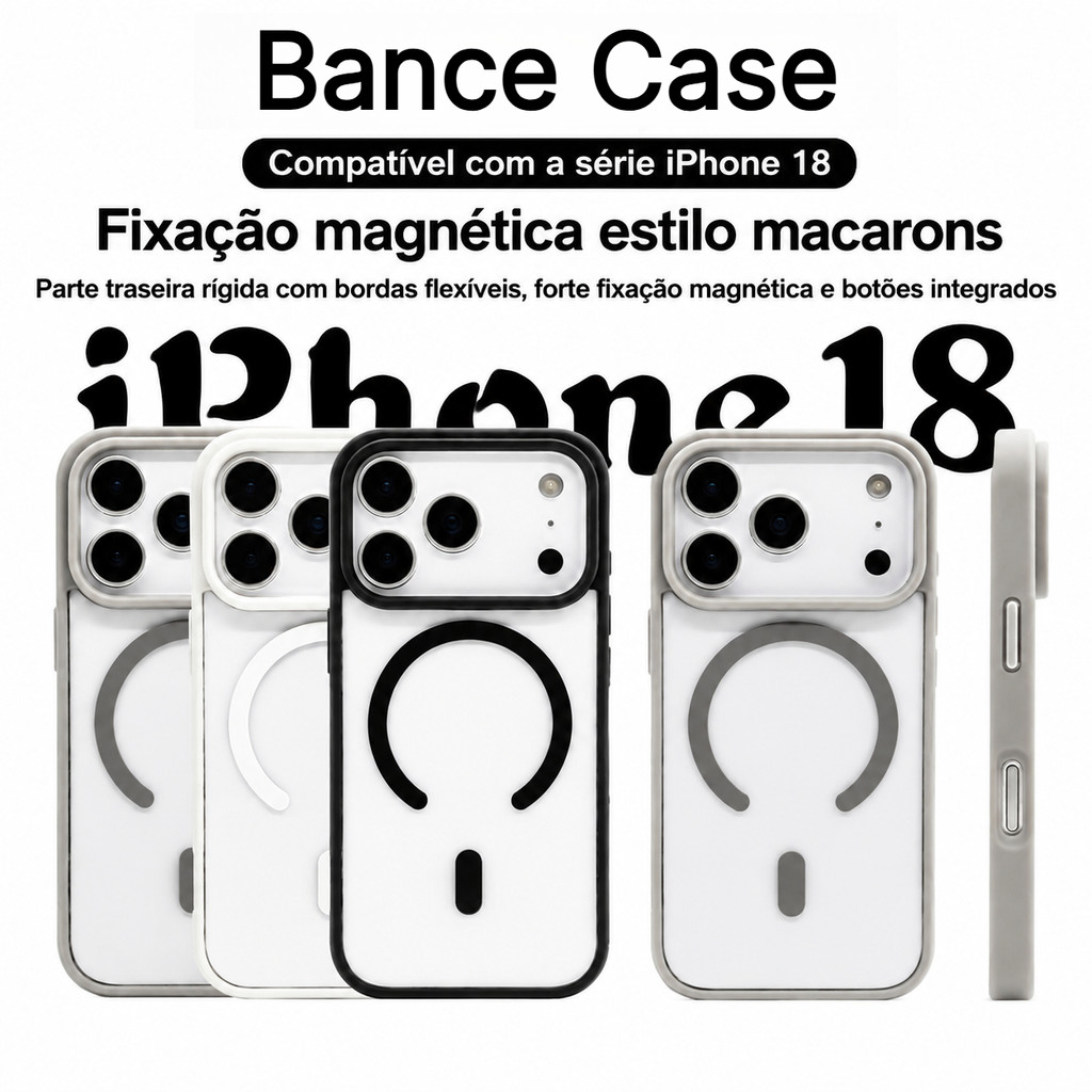 Capa Magnética para iPhone com Anel MagSafe, Borda Silicone TPU, Compatível com iPhone 18 ~ 11 Plus Pro Max 0000cxk — imagem 2 de 2