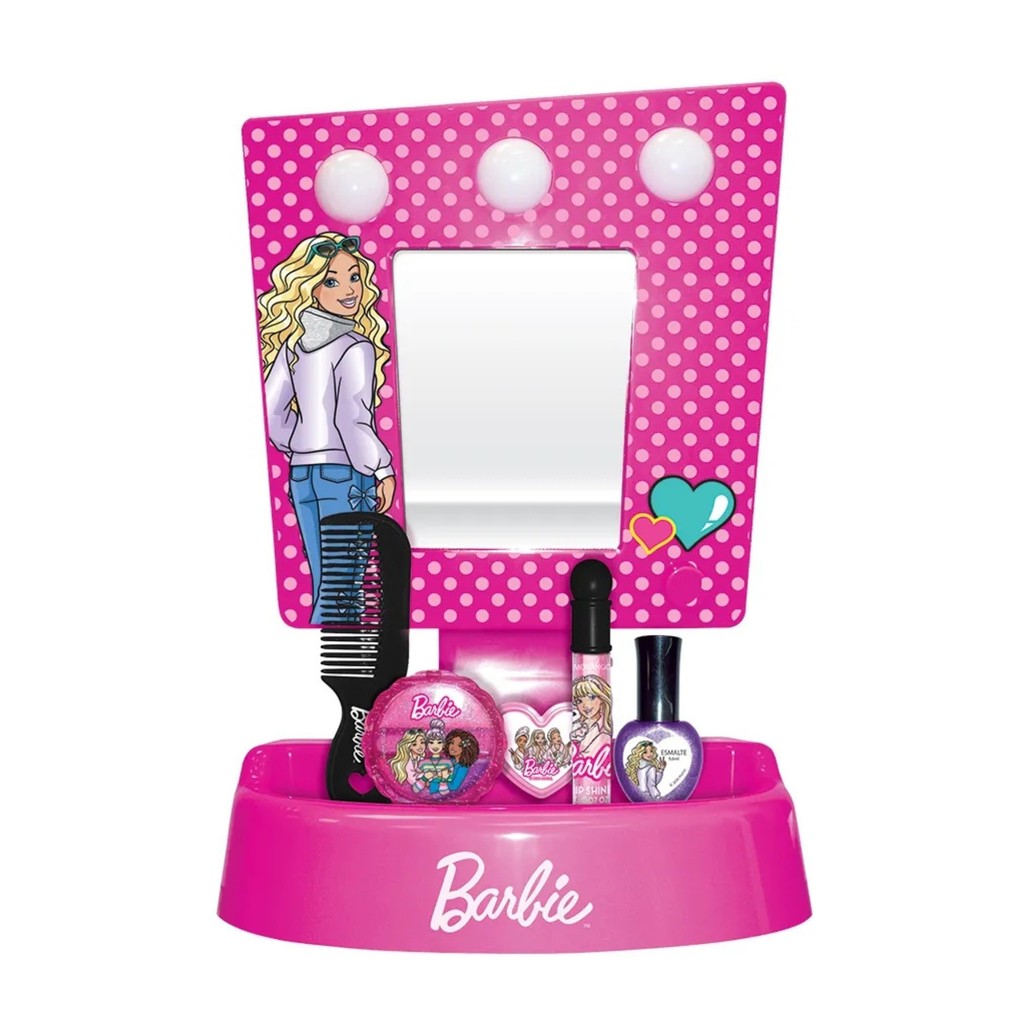 Camarim Dream Vanity com Luz Barbie Multikids - Penteadeira com Espelho LED e Kit Completo