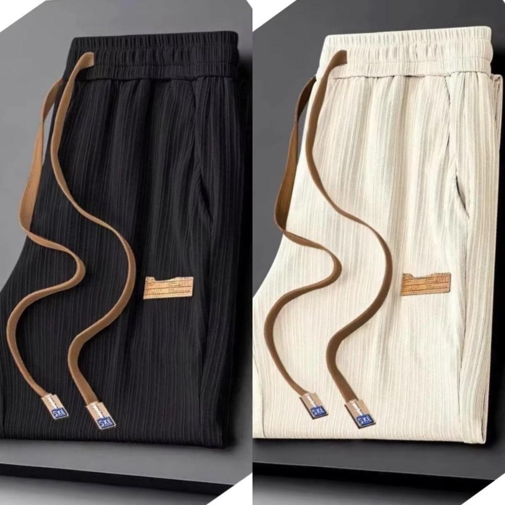 Calças Casuais Masculinas , Esportivas Respiráveis De Verão De Moletom Jogger De Secagem Rápida De Seda Gelada