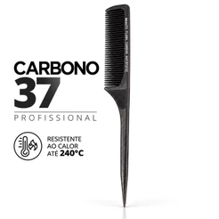 Pente Profissional Carbono 240ºC Antiestático Beauty Flash Cerdas Grossas e Cabo Ponta Fina Pente 37