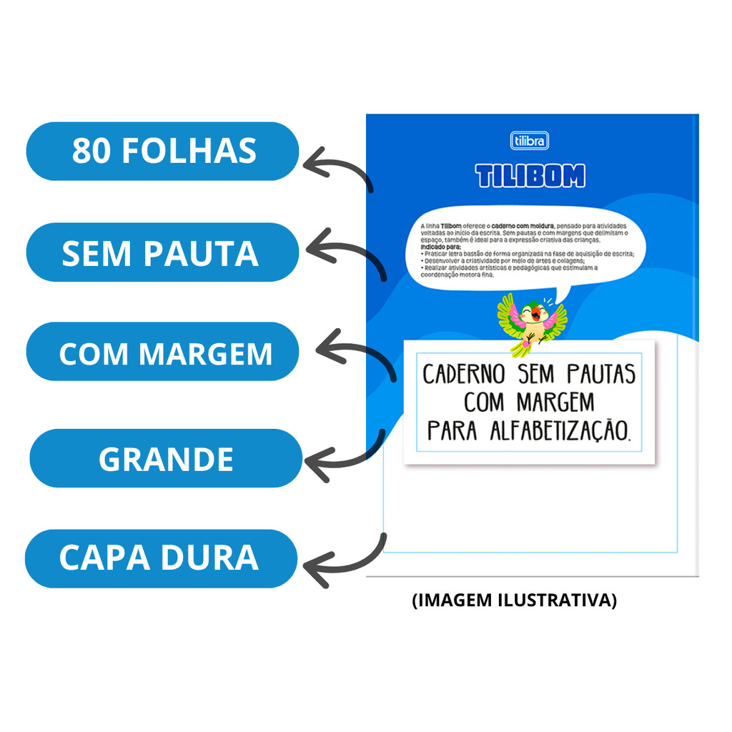 Caderno Brochura Universitario Sem Pauta Com Margem -TILIBRA · foto 2