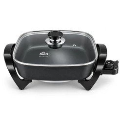 Panela Elétrica Grill Kian 1500W 4L 30cm 5 Níveis Temperatura Quadrada Antiaderente Cozinha e Grelha 127v PE-100 Preto
