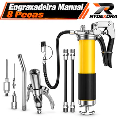 Kit Engraxadeira Manual 8 Peças Alta Pressão 400CC 8000 PSI Ferramenta de Lubrificação Automotiva e Industrial Completa