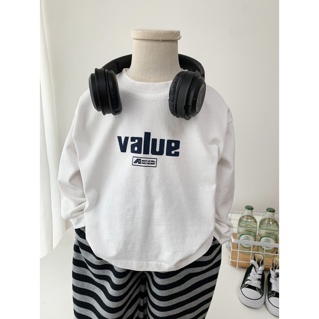 Meninos camiseta de manga comprida 2025 novo estilo crianças primavera outono topo meninos estilo coreano moda puro algo