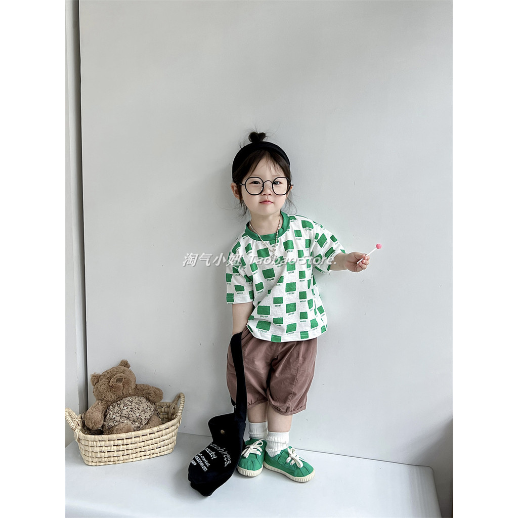 Impertinente menina meninos meninas camiseta de manga curta fino verão coreano crianças roupas crianças bebê moda impres
