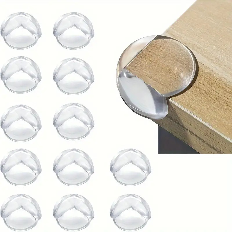 Kit 12 Protetor Quina De Mesa Em Silicone Com Adesivo Para Móveis Quarto Cozinha Promoção