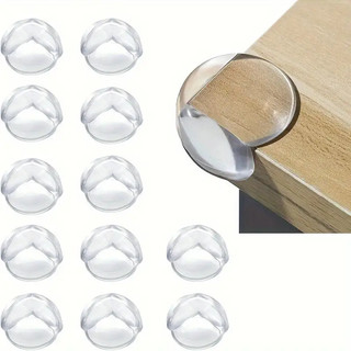 Kit 12 Protetor Quina De Mesa Em Silicone Com Adesivo Para Móveis Quarto Cozinha Promoção