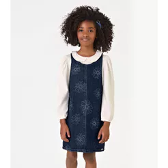 Conjunto Blusa Com Salopete Jeans Trick Nick Azul