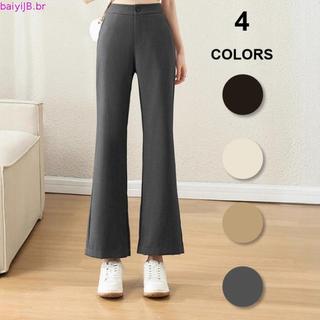 Calça Social Feminina Alfaiataria Frare Boca de Sino Bolsos Funcionais Cintura Alta Boot Cut