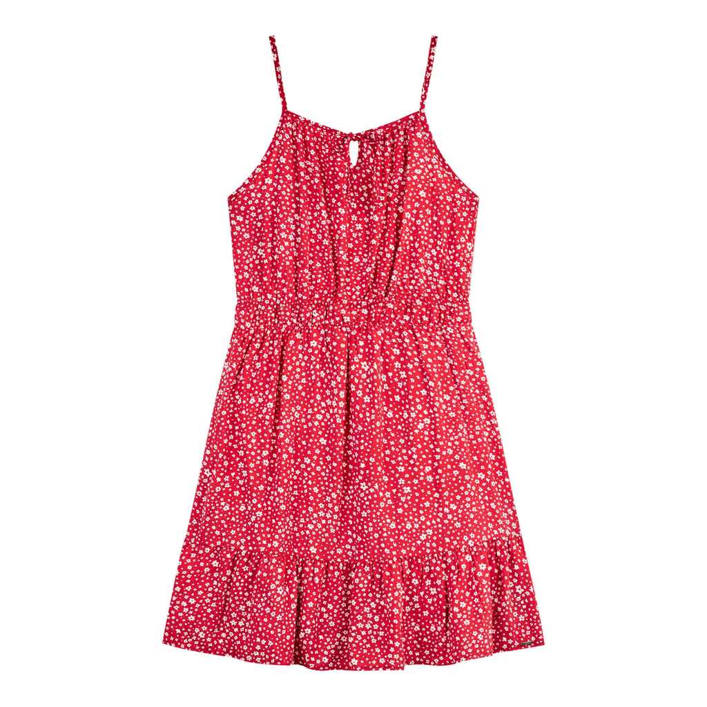 Vestido Juvenil Menina Floral Viscose Beats Vermelho · foto 2